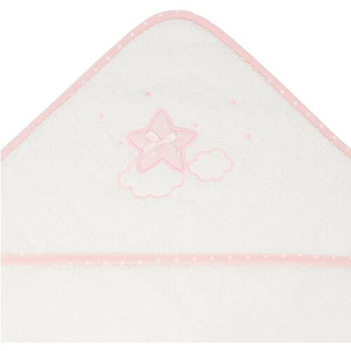 DUFFI BABY MAXICAPA BAÑO ESTRELLA ROSA 100%ALGODON
