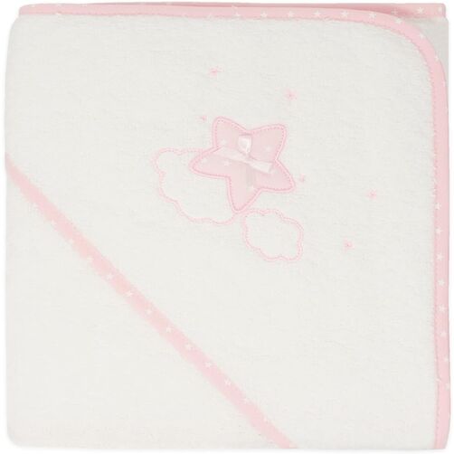 DUFFI BABY MAXICAPA BAÑO ESTRELLA ROSA 100%ALGODON