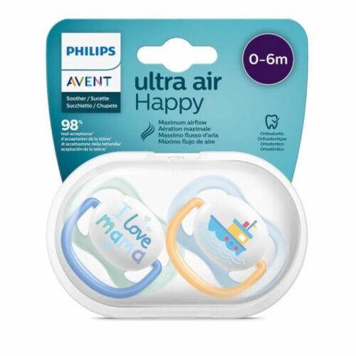 AVENT 2 CHUPETES ULTRA AIR 0-6 NIÑO HAPPY MAM/BOA