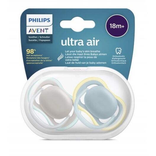 AVENT 2 CHUPETES ULTRA AIR NEUTRO +18M