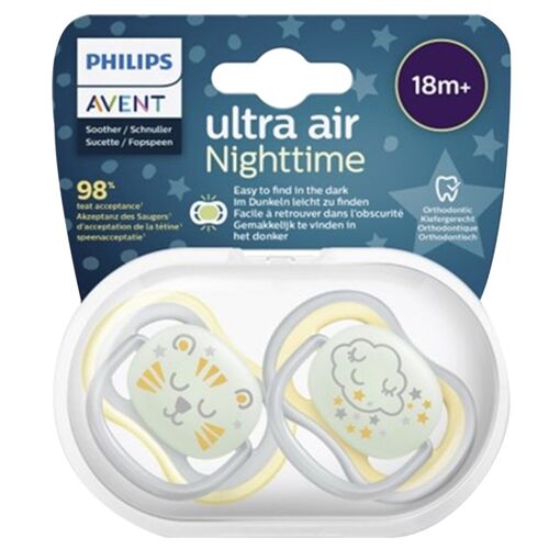 AVENT 2 CHUPETES NOCT. ULTRA AIR NEUTRO +18 M