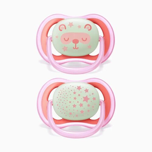 AVENT 2 CHUPETES ULTRA AIR NOCTURNO 6-18M NIÑA