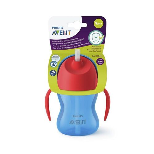 AVENT VASO PAJITA 210ML +6M AZUL