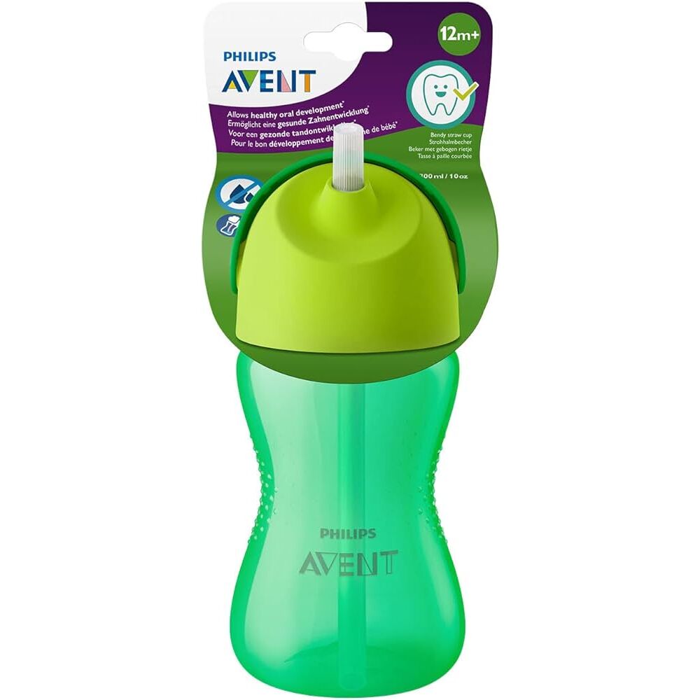 AVENT VASO CON PAJITA 300 ML VERDE