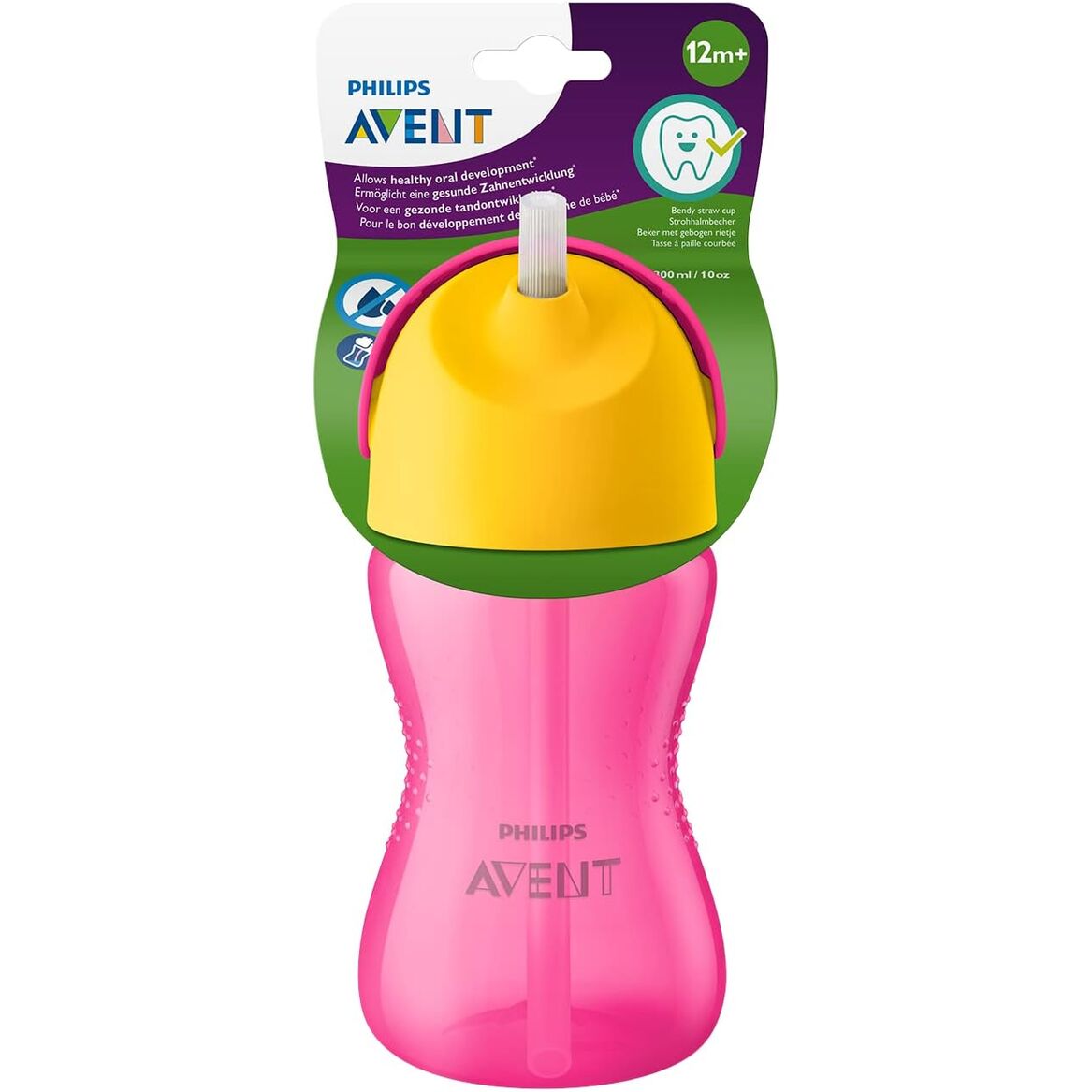 AVENT VASO CON PAJITA 300 ML ROSA