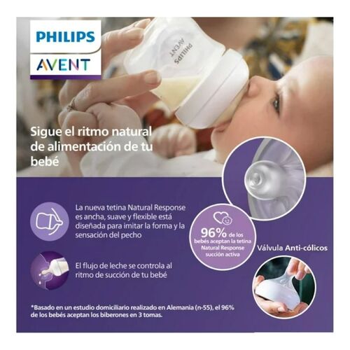 AVENT BIBERON NATURAL RESPONSE 260 ML ROSA