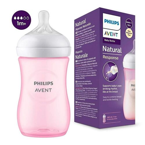 AVENT BIBERON NATURAL RESPONSE 260 ML ROSA