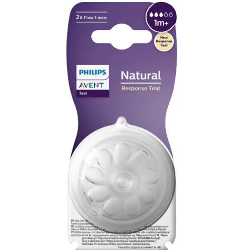 AVENT 2 TETINAS RESPUESTA NATURAL T3 FLUJO MEDIO +1M