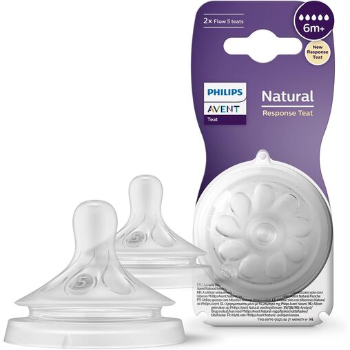 AVENT 2 TETINAS RESPUESTA NATURAL T5 FLUJO ULTRARAPIDO +6M