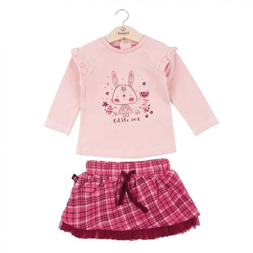 BABYBOL 2P SUETER ML CONEJITA+FALDA ROSA PALO 6