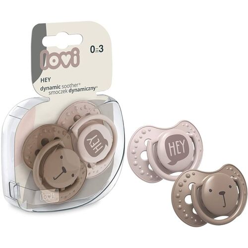 LOVI CHUPETES HEY ROSA/MARRON 0-3 M 2UD