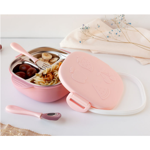 KIOKIDS CAJA ALMUERZO 450ML ACERO INOX ROSA