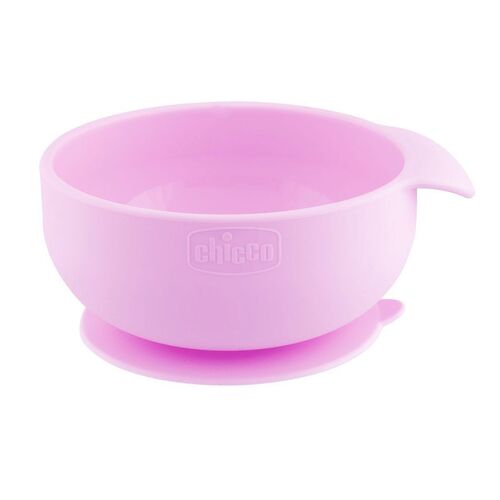 CHICCO SET COMIDA SILICONA ROSA 6M+