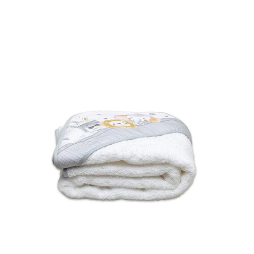 INTERBABY CAPA BAÑO 1X1 BCO/GRIS ANIMALITOS