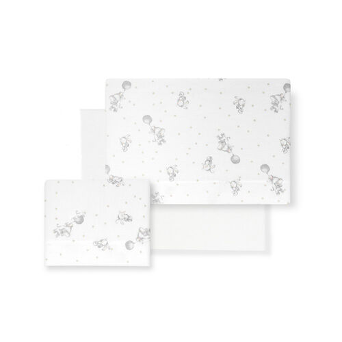 INTERBABY TRIPTICO CUNA ELEFANTE GLOBO BC-GRIS
