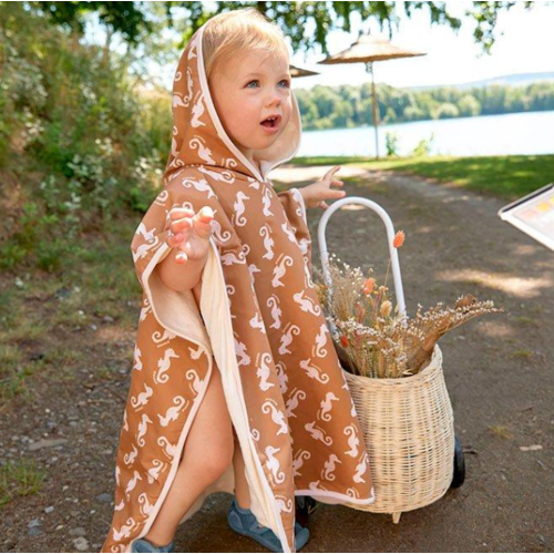 LASSIG PONCHO BAÑO SEAHORSE CARAMEL