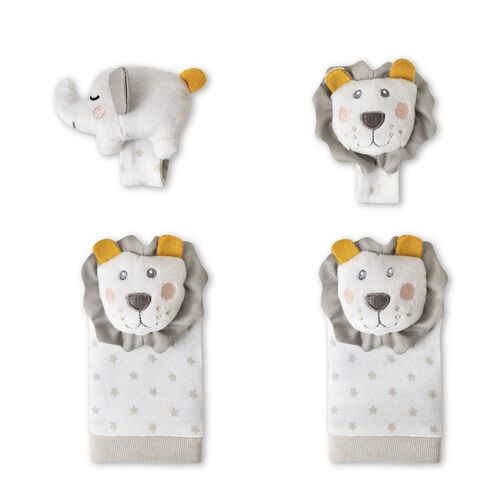 INTERBABY SET SONAJEROS PARA PIES Y MUÑECA LEON