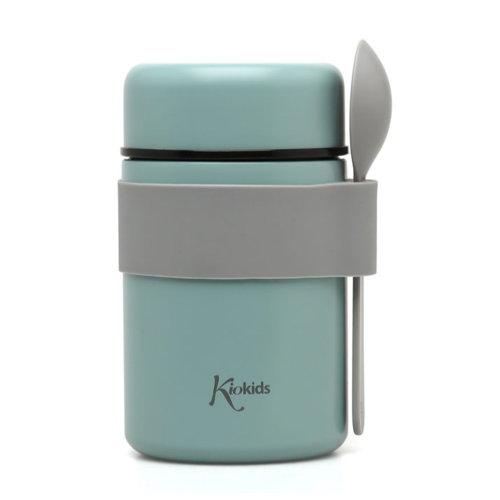 KIOKIDS TERMO +CUCHARA 500ML SALVIA