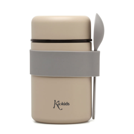 KIOKIDS TERMO+CUCHARA BEIGE 500ML