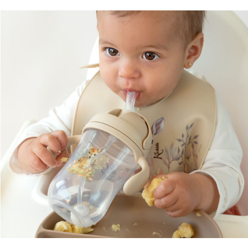 KIOKIDS TAZA APRENDIZAJE BEIGE 300ML