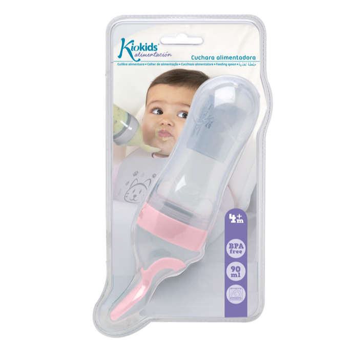 KIOKIDS CUCHARA DISPENSADORA 90ML ROSA