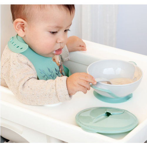 KIOKIDS SET CUENCO Y CUCHARA 300ML SAGE