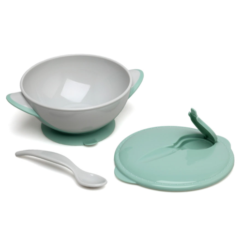 KIOKIDS SET CUENCO Y CUCHARA 300ML SAGE