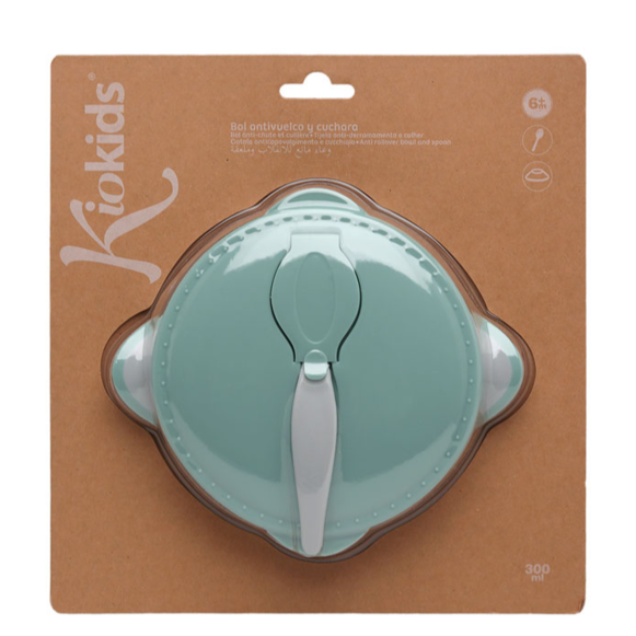 KIOKIDS SET CUENCO Y CUCHARA 300ML SAGE