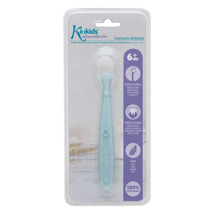 KIOKIDS CUCHARA SILICONA AZUL