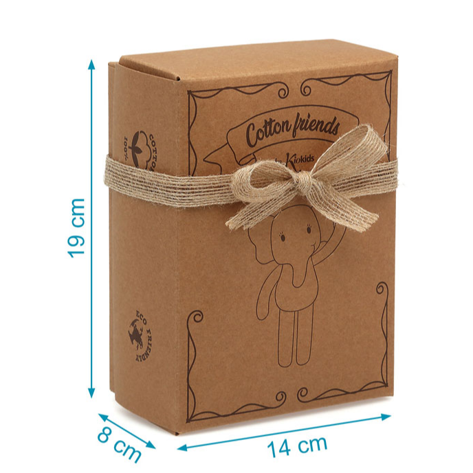 KIOKIDS ELEFANTE 13CM SONAJERO ALGODON