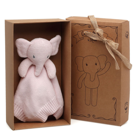 KIOKIDS DUDU 25 CM ELEFANTE ALGODON ROSA