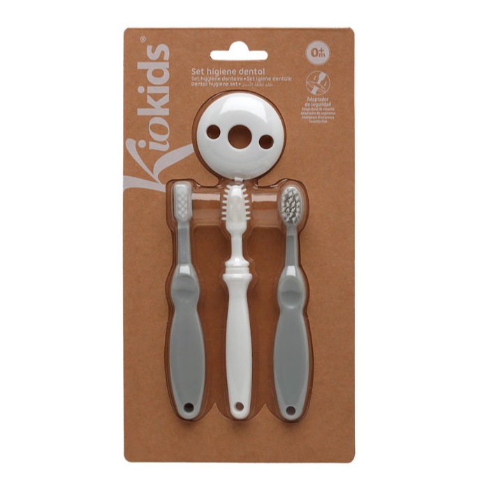 KIOKIDS CEPILLO DIENTES GRIS 3 UDS