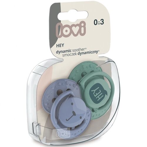 LOVI CHUPETES HEY AZUL/VERDE 0-3M 2UD