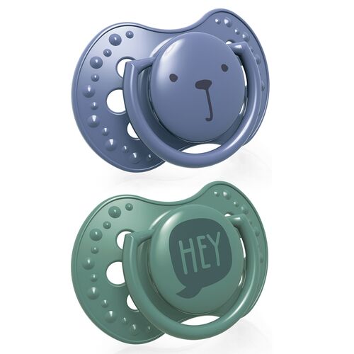 LOVI CHUPETES HEY AZUL/VERDE 0-3M 2UD