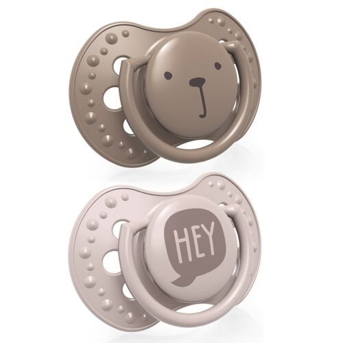 LOVI CHUPETES HEY ROSA/MARRON 6-18M 2UD