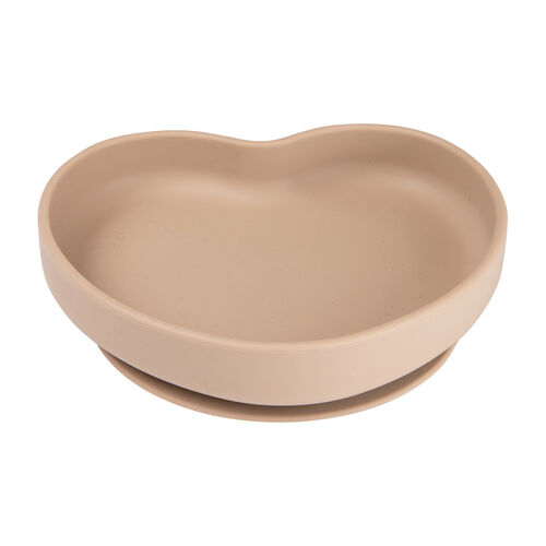 CANPOL BABIES PLATO SILICONA VENTOSA CORAZON BEIGE