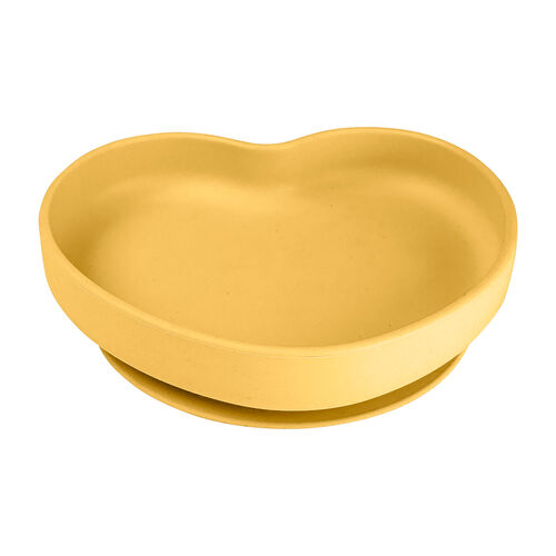 CANPOL BABIES PLATO SILICONA VENTOSA CORAZON MOSTAZA