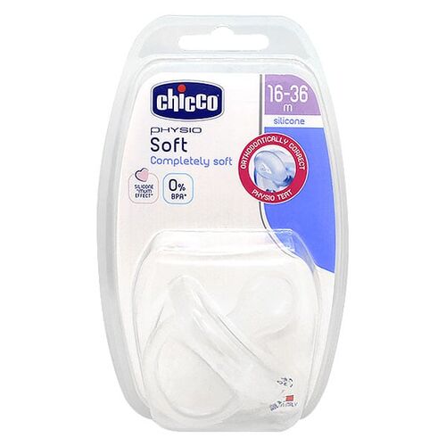 CHICCO CHUPETE PHYSIOFORMA SOFT TRANSP. 16-36 M