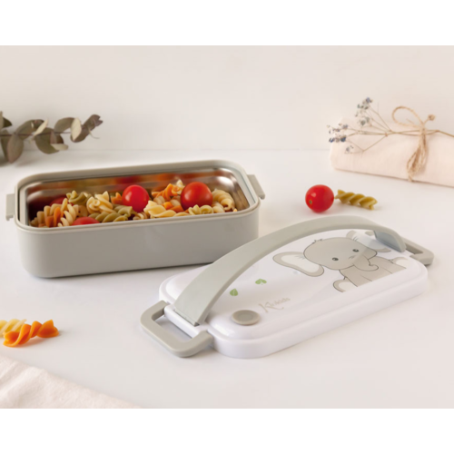 KIOKIDS CAJA ALMUERZO 550ML ACERO INOXIDABLE/PP GRIS