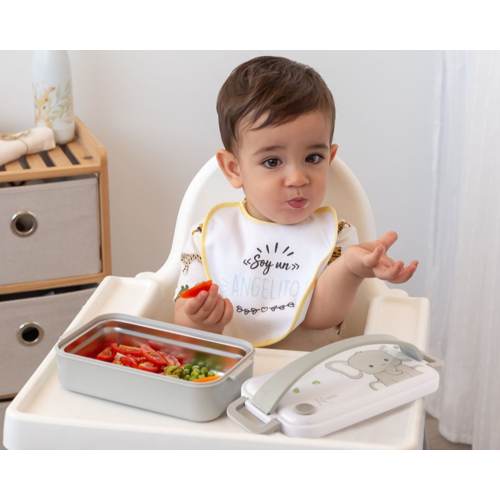 KIOKIDS CAJA ALMUERZO 550ML ACERO INOXIDABLE/PP GRIS