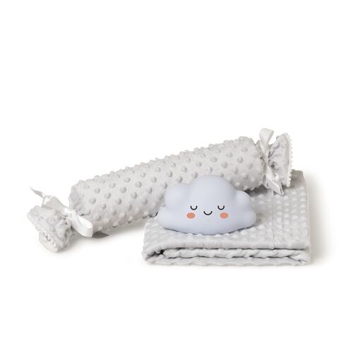 INTERBABY SET MANTA+ANTIVUELCO+LAMPARITA GRIS