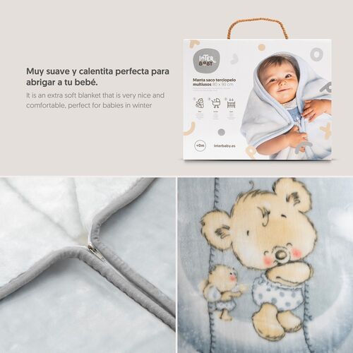 INTERBABY MANTA SACO RACHEL OSITO NUBE GRIS
