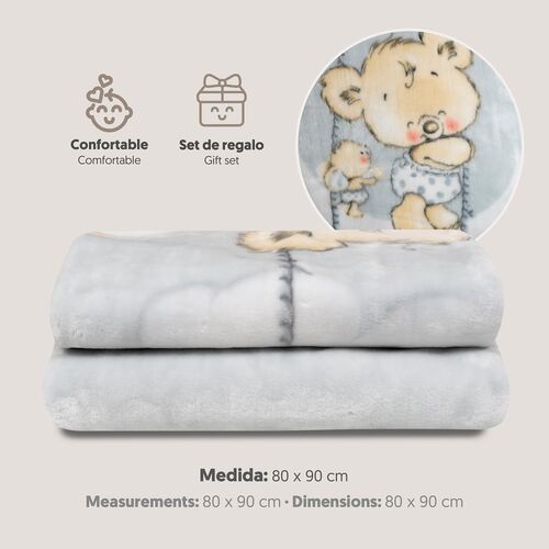 INTERBABY MANTA SACO RACHEL OSITO NUBE GRIS