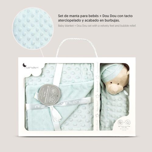 INTERBABY MANTA BURBUJA+DOUDOU OSITO VERDE