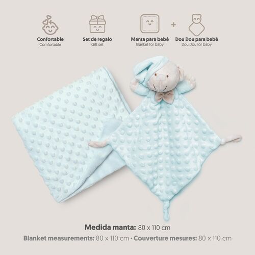 INTERBABY MANTA BURBUJA+DOUDOU OSITO VERDE