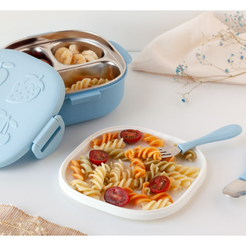 KIOKIDS CAJA ALMUERZO 450ML ACERO INOXIDABLE/PP AZUL