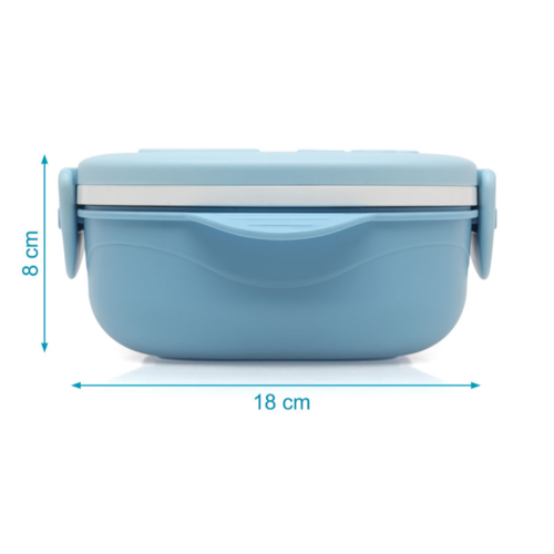 KIOKIDS CAJA ALMUERZO 450ML ACERO INOXIDABLE/PP AZUL