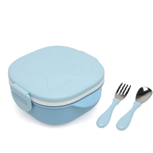 KIOKIDS CAJA ALMUERZO 450ML ACERO INOXIDABLE/PP AZUL