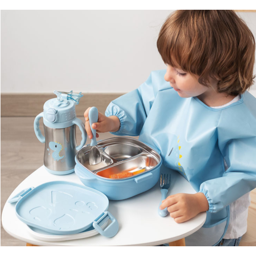 KIOKIDS CAJA ALMUERZO 450ML ACERO INOXIDABLE/PP AZUL