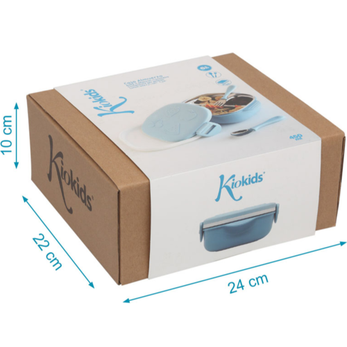 KIOKIDS CAJA ALMUERZO 450ML ACERO INOXIDABLE/PP AZUL